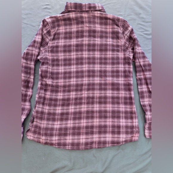 Patagonia Women’s 6 Heywood Flannel Cotton Shirt Purple & Pink Plaid Gorpcore - Picture 2 of 6
